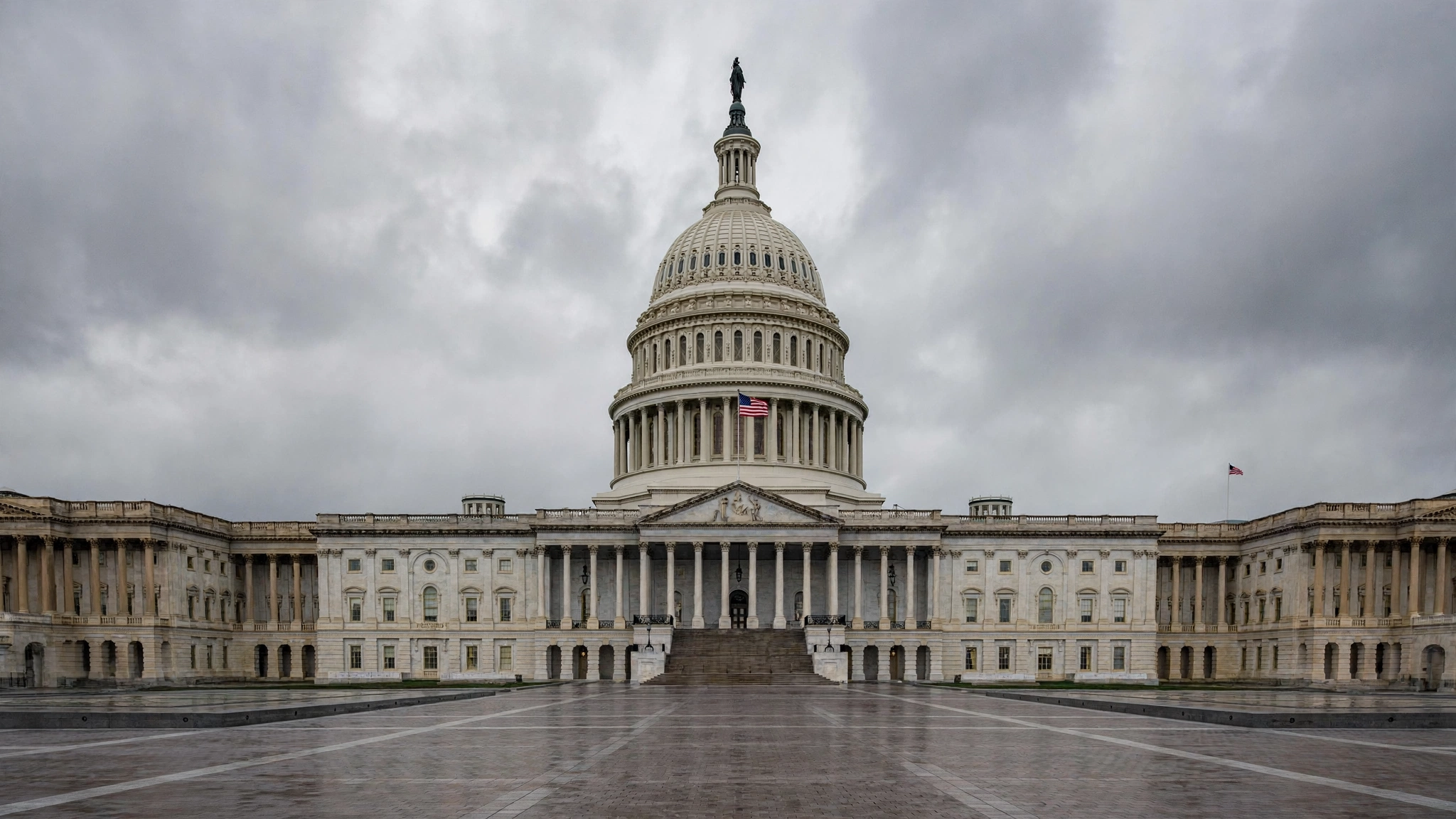 The United States Capitol building under an overcast sky