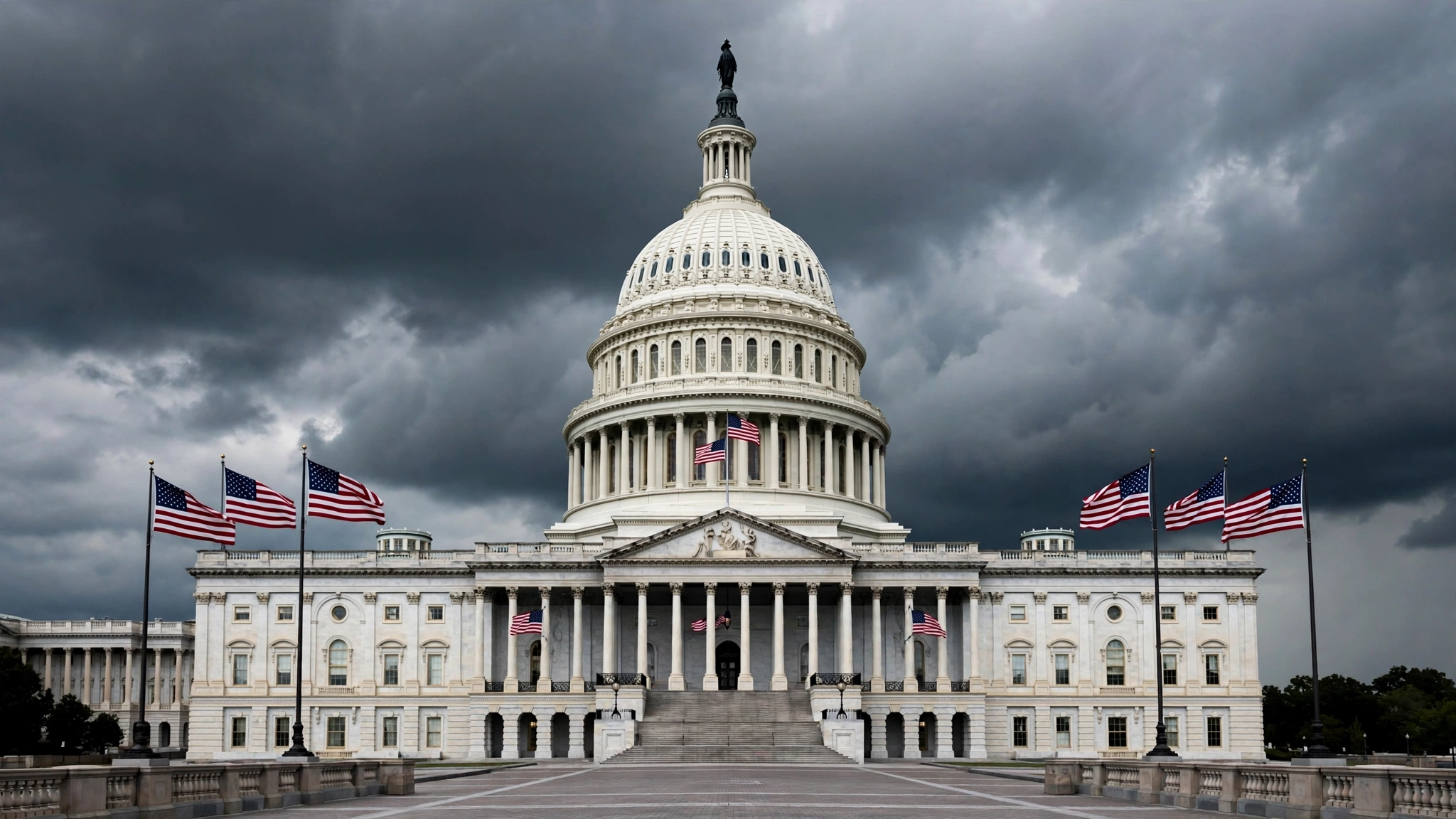 The U.S. Capitol dome in Washington, D.C., under cloudy skies.